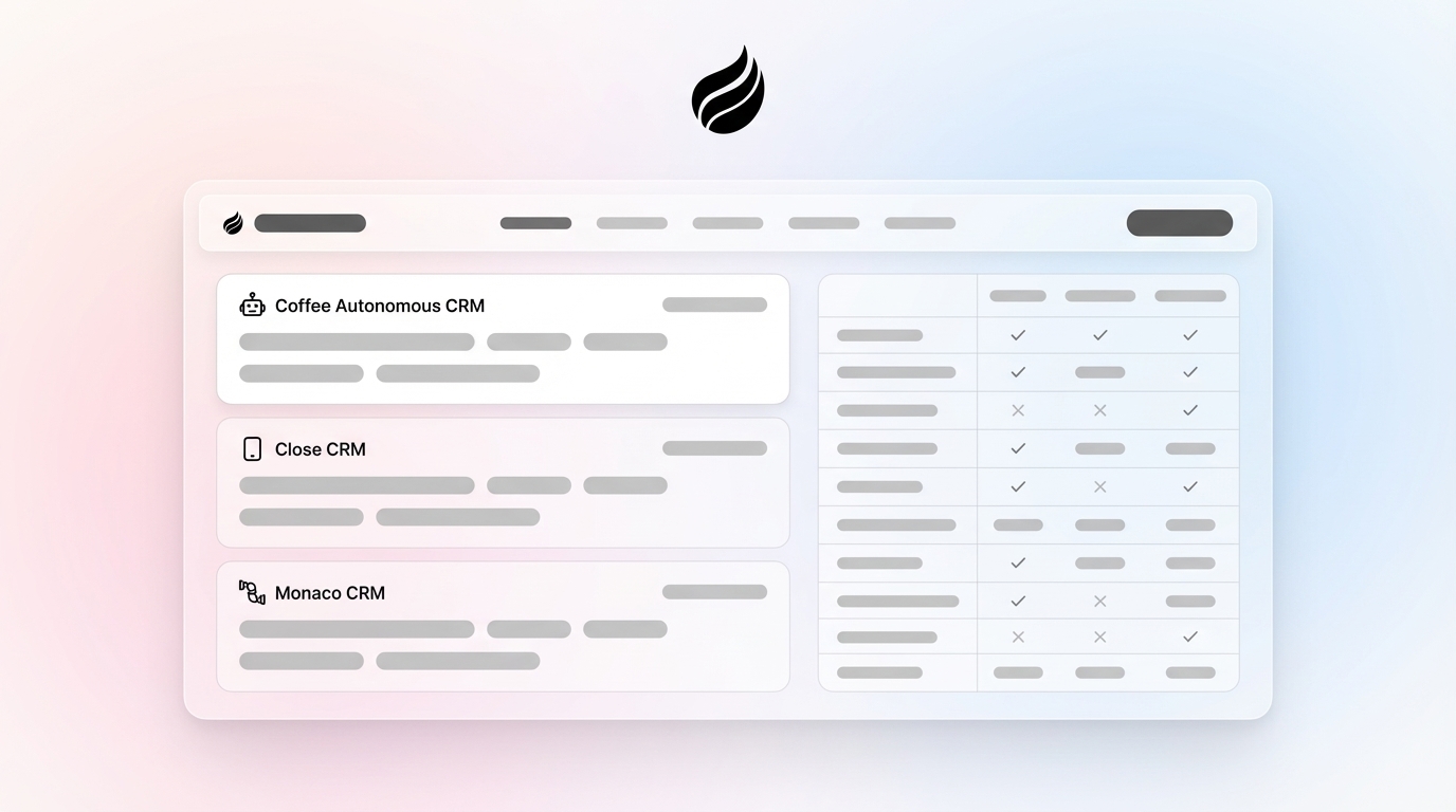 Close vs Monaco vs Coffee: Autonomous CRM Comparison 2026